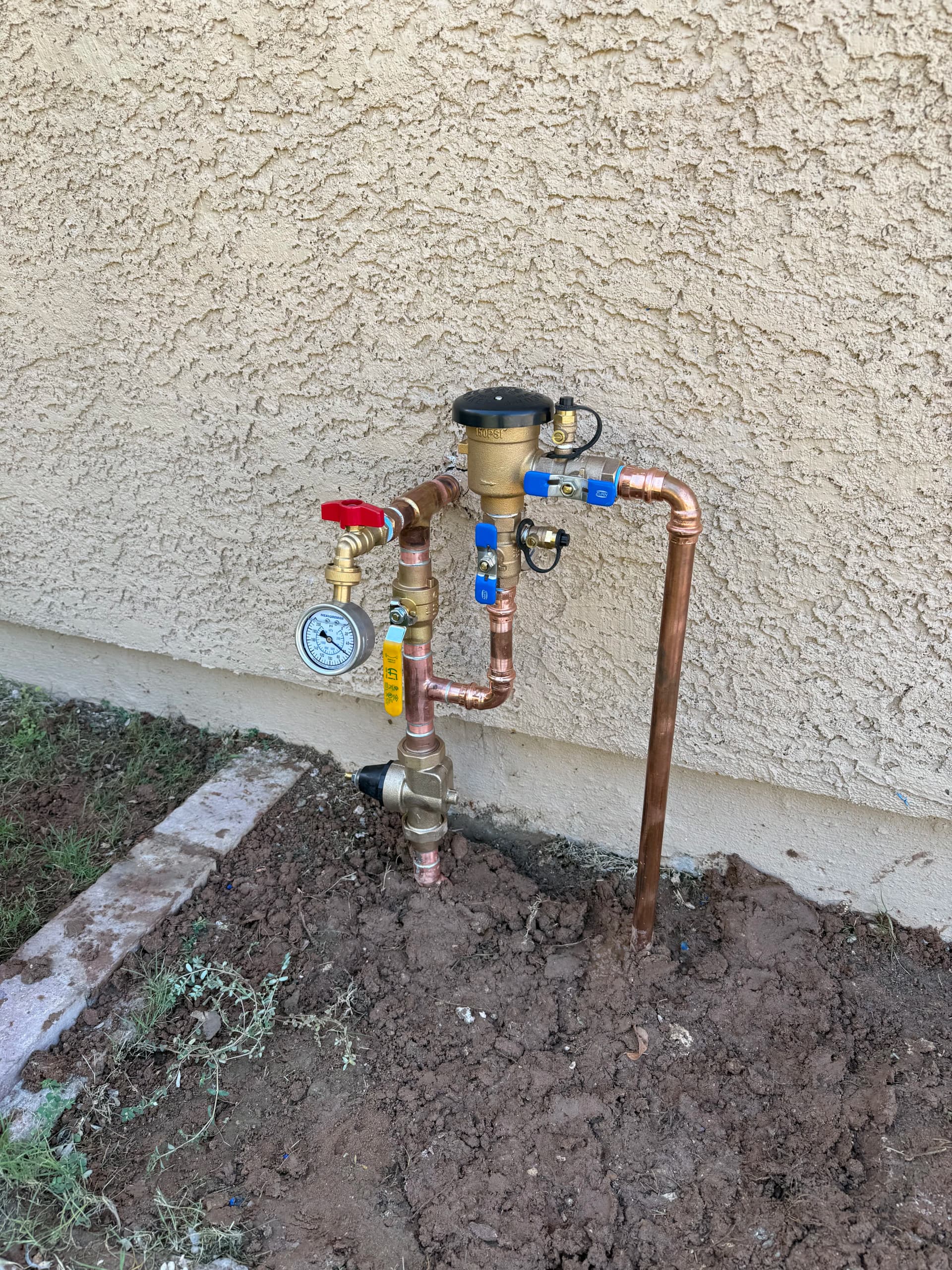 Fresh Water Service Riser With Backflow Preventer Installed image